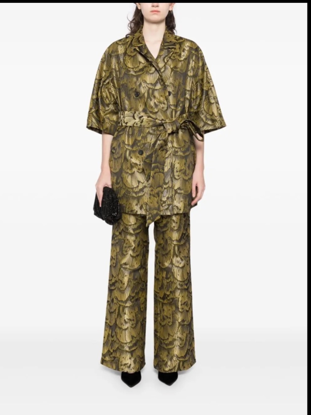 AMSALE  Feather Jacquard Coat Relaxed Fit Jacket NWT size 8 Retail $1,250